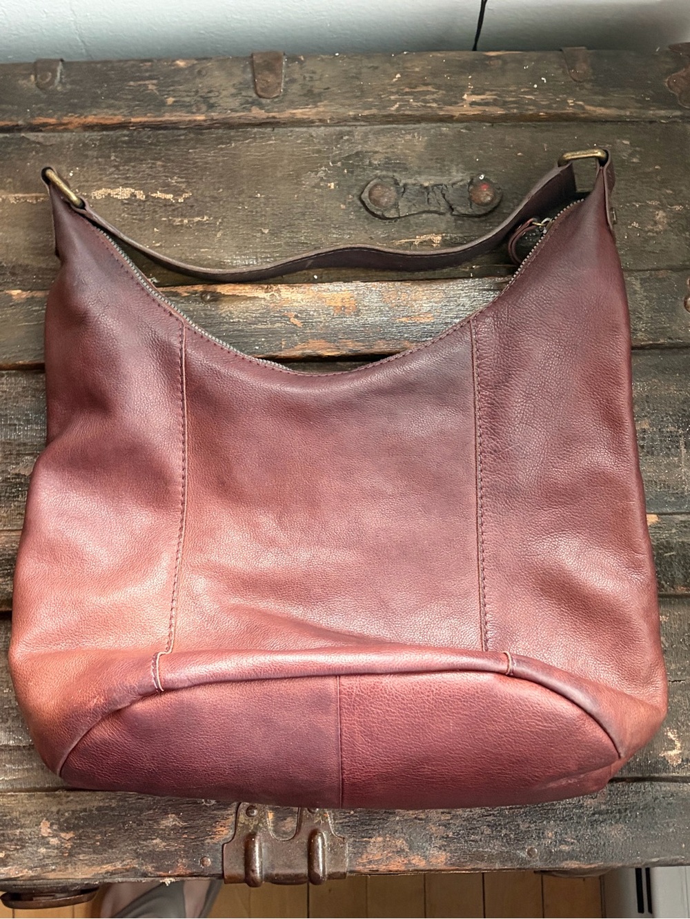 American Leather Co. Hobo Purse Bag Dark Brown - Picture 4 of 16